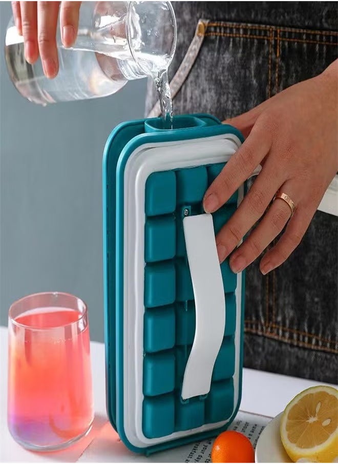JoyousSto - Ice Cube Tray,Innovative Cube Tray Mold,The Sanitary Silicone Ice Cube Tray for Freezer,Patented Ice Trays for Freezer,Ice Trays for Freezer,Ice Maker, Storage Container, Dispenser - Ultra-Portable.Just a gentle pull to release the ice cubes, can Maker Makes 18 Cubes - Image 1