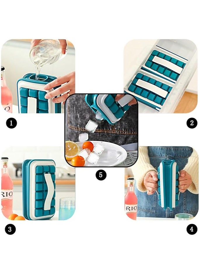 JoyousSto - Ice Cube Tray,Innovative Cube Tray Mold,The Sanitary Silicone Ice Cube Tray for Freezer,Patented Ice Trays for Freezer,Ice Trays for Freezer,Ice Maker, Storage Container, Dispenser - Ultra-Portable.Just a gentle pull to release the ice cubes, can Maker Makes 18 Cubes - Image 1
