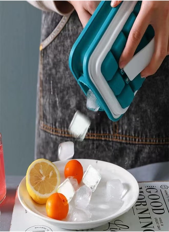 JoyousSto - Ice Cube Tray,Innovative Cube Tray Mold,The Sanitary Silicone Ice Cube Tray for Freezer,Patented Ice Trays for Freezer,Ice Trays for Freezer,Ice Maker, Storage Container, Dispenser - Ultra-Portable.Just a gentle pull to release the ice cubes, can Maker Makes 18 Cubes - Image 1
