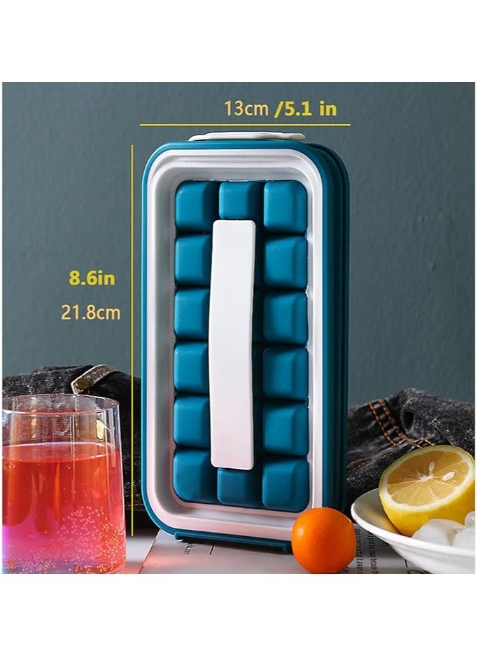 JoyousSto - Ice Cube Tray,Innovative Cube Tray Mold,The Sanitary Silicone Ice Cube Tray for Freezer,Patented Ice Trays for Freezer,Ice Trays for Freezer,Ice Maker, Storage Container, Dispenser - Ultra-Portable.Just a gentle pull to release the ice cubes, can Maker Makes 18 Cubes - Image 1