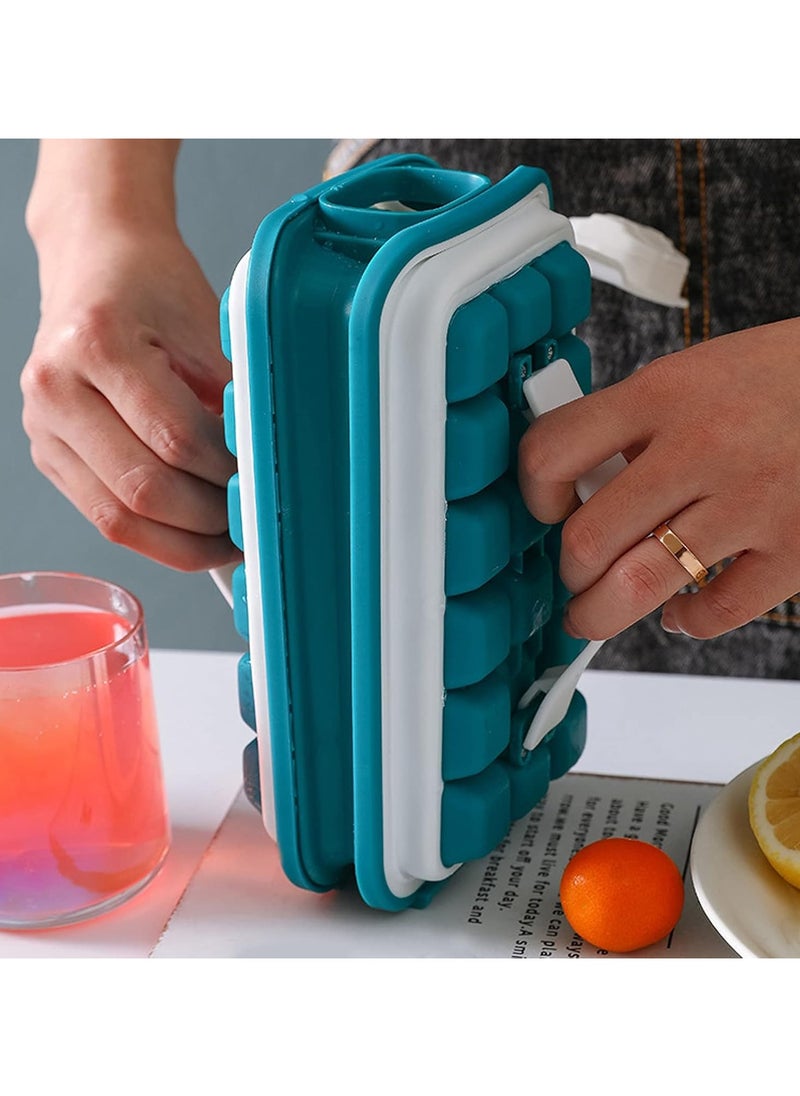 JoyousSto - Ice Cube Tray,Innovative Cube Tray Mold,The Sanitary Silicone Ice Cube Tray for Freezer,Patented Ice Trays for Freezer,Ice Trays for Freezer,Ice Maker, Storage Container, Dispenser - Ultra-Portable.Just a gentle pull to release the ice cubes, can Maker Makes 18 Cubes - Image 1