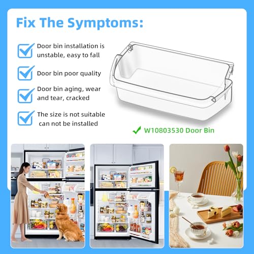 Alvar UPGRADED W10803530 W10582649 Door Shelf Bin WRT311FZDW01 Parts Compatible with Whirlpool Refrigerator Door Shelf AP5982593 PS11703474 WRT311FZDW00 WRT311FZDM00 WRT311FZDM01 WRT311FZDW02 Door Shelves - Image 5