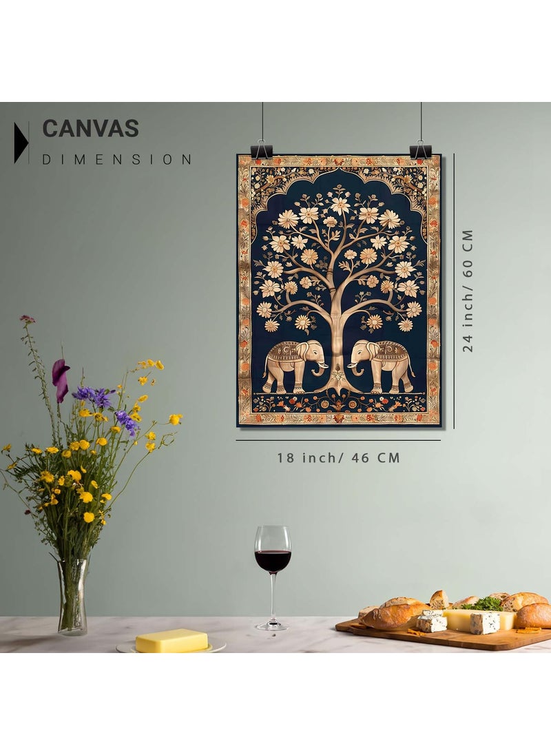 KOTART Kotart Premium Kalamkari Wall Art Canvas Print Living Room Office Decor HD Print Cotton Canvas Indian Wall Art 18x24 inch Kalamkari Art 9  - Image 2