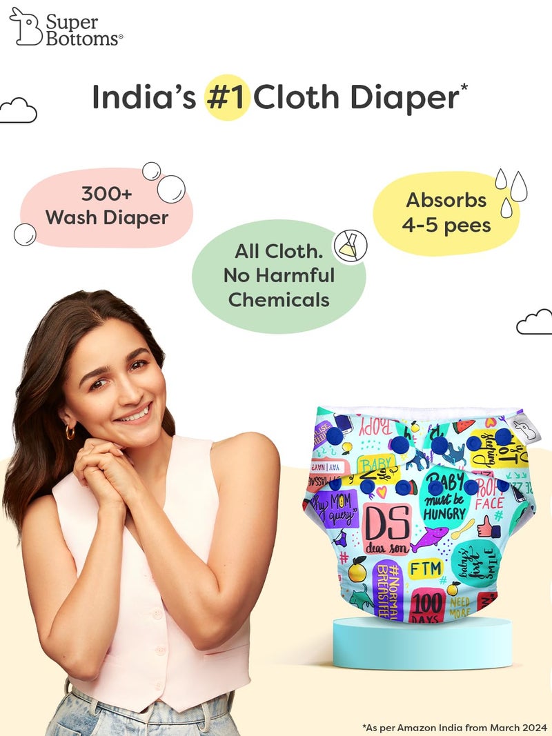 SuperBottoms UNO Freesize Cloth Diaper for babies 0 to 3 years | Washable & Reusable | Comes with cloth diaper inserts |(Mommy Talk) - Image 2