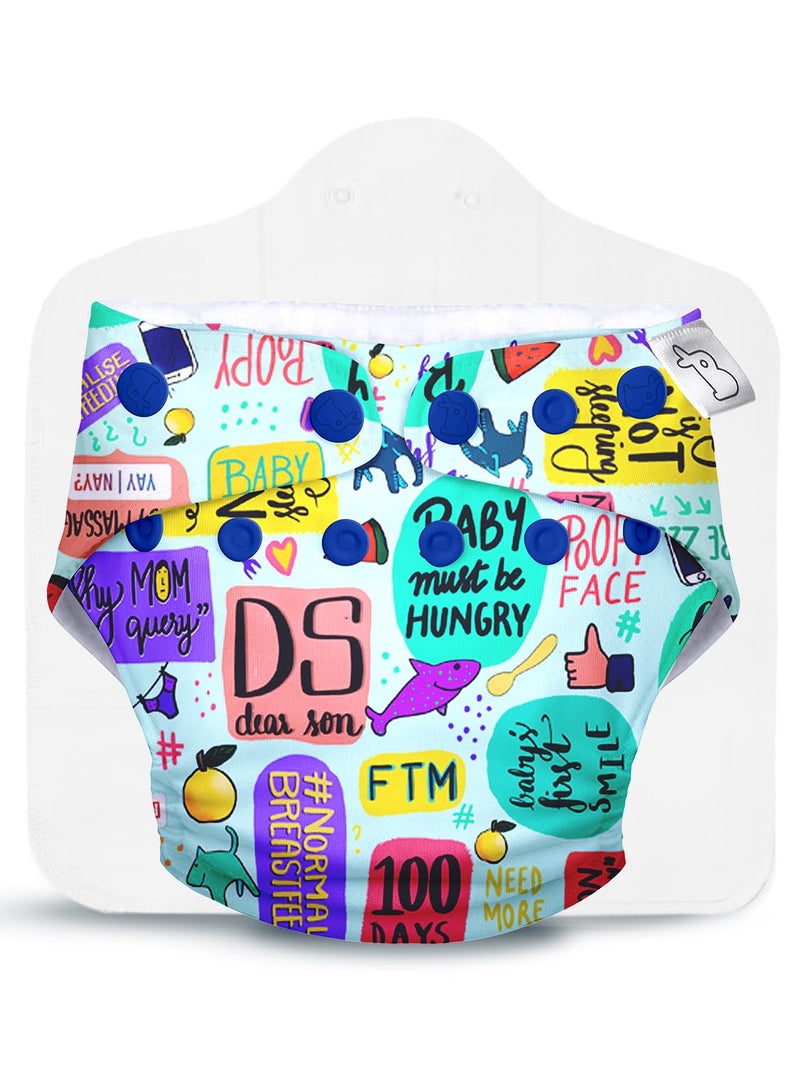 SuperBottoms UNO Freesize Cloth Diaper for babies 0 to 3 years | Washable & Reusable | Comes with cloth diaper inserts |(Mommy Talk) - Image 4