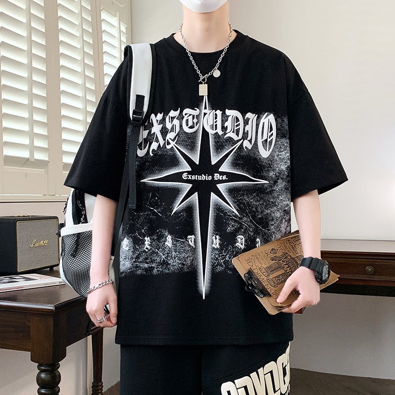 Summer Cotton Short-Sleeved T-Shirt Boys 12-15 Years Old Teenagers Junior High School Students 13 Trendy Half-Sleeved 14 Summer Top 16 - Image 1