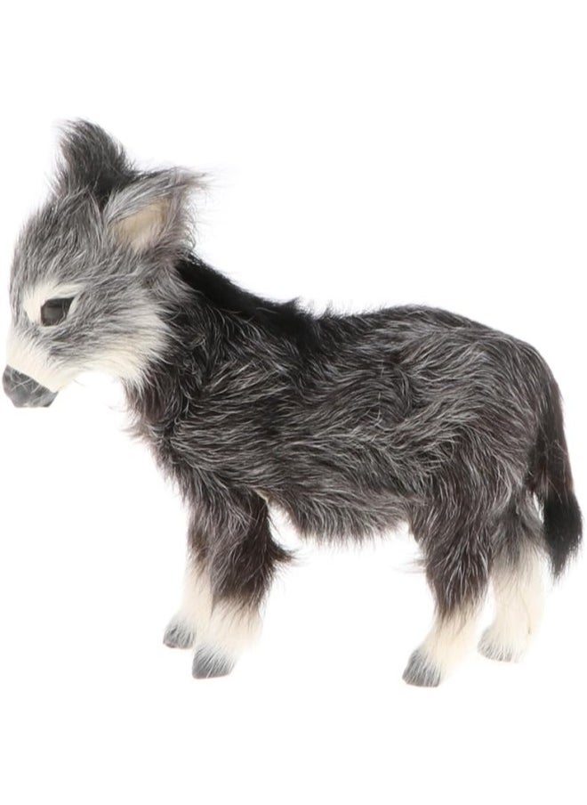 silvercnc Lifelike Small Burro Fur Animal Toy Handicraft Collection Home Ornament  - Image 3