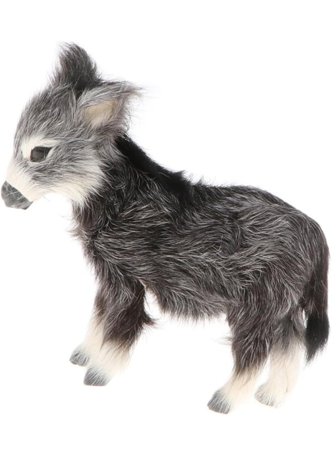 silvercnc Lifelike Small Burro Fur Animal Toy Handicraft Collection Home Ornament  - Image 5