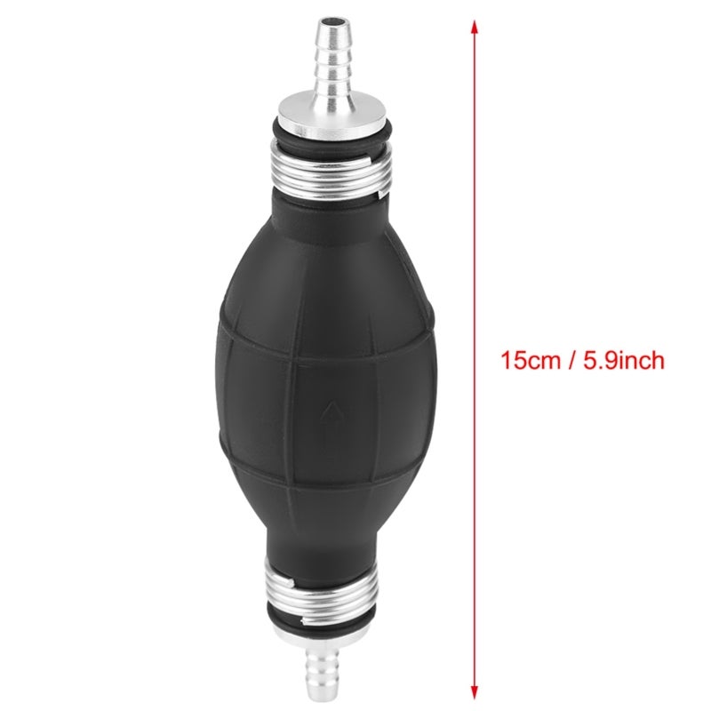 Rubber Fuel Transfer Line: 12mm Thickened Rubber & Corrosion Resistant Metal - Anti-leak Double Sealing Clips Hand Primer Pump with Large Suction Force for Most Engine Maintenance - Image 1