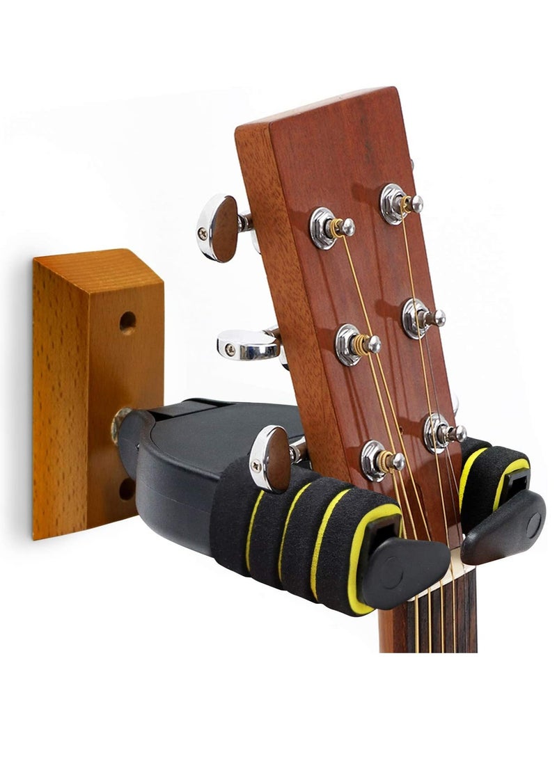 شماعة جيتار مثبتة على الحائط، قفل تلقائي وحامل خطاف قابل للتعديل للجيتار الصوتي والكهربائي، القيثارة، الجير والمندولين - Image 5