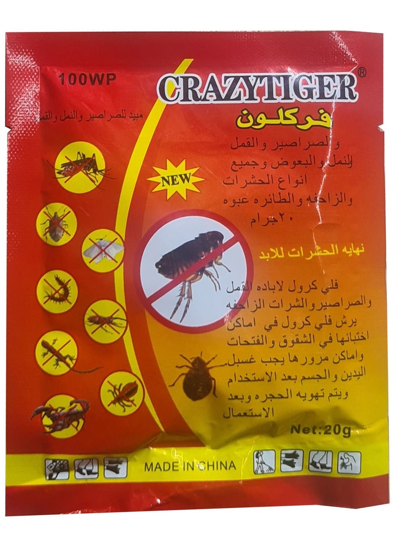 CRAZYTIGER مسحوق قتل الصراصير الأحمر 20 جرام - Image 1