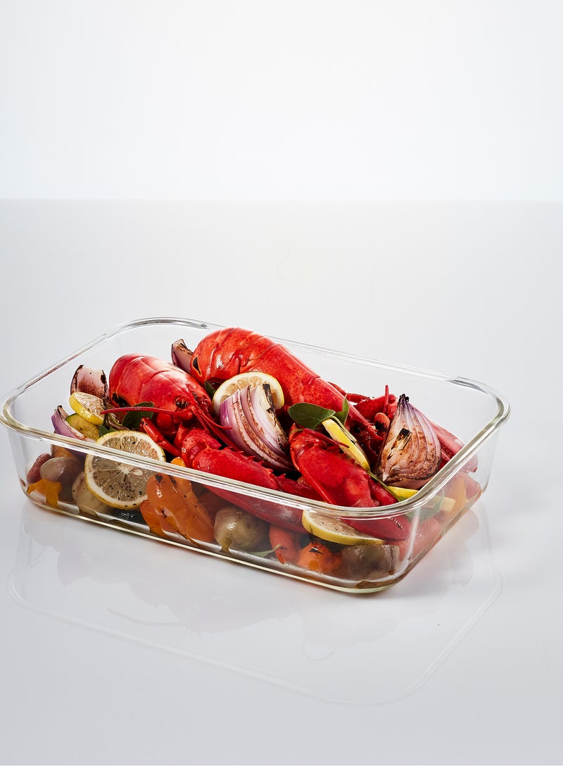 LOCK & LOCK LocknLock Oven Glass Rectangular Food Container 3.6L Airtight with 4-Side Locking Lid, Microwave & Oven Safe, Durable Heat-Resistant Glass for Baking, Meal Prep, and Leftovers - Image 2