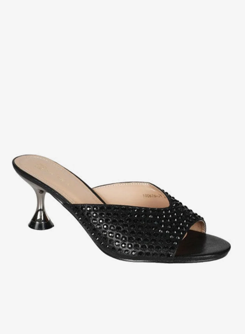 زينة زينيا سنيكرز نسائي بكعب متوسط أسود