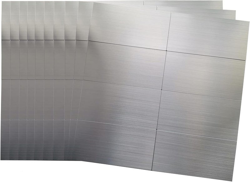 Crystiles 80-Pack 3"x 6" Brushed Aluminum Peel and Stick Tile Backsplash Panels - Image 2