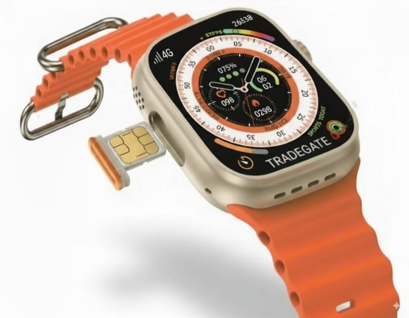 TRADEGATE C90 Smart Watch 4G LTE SIM | Bluetooth Calling, GPS Tracker, Android OS with App Store, Social Media, Fitness & Sports Modes, Music Control + Extra Strap (Multicolor) - Image 1