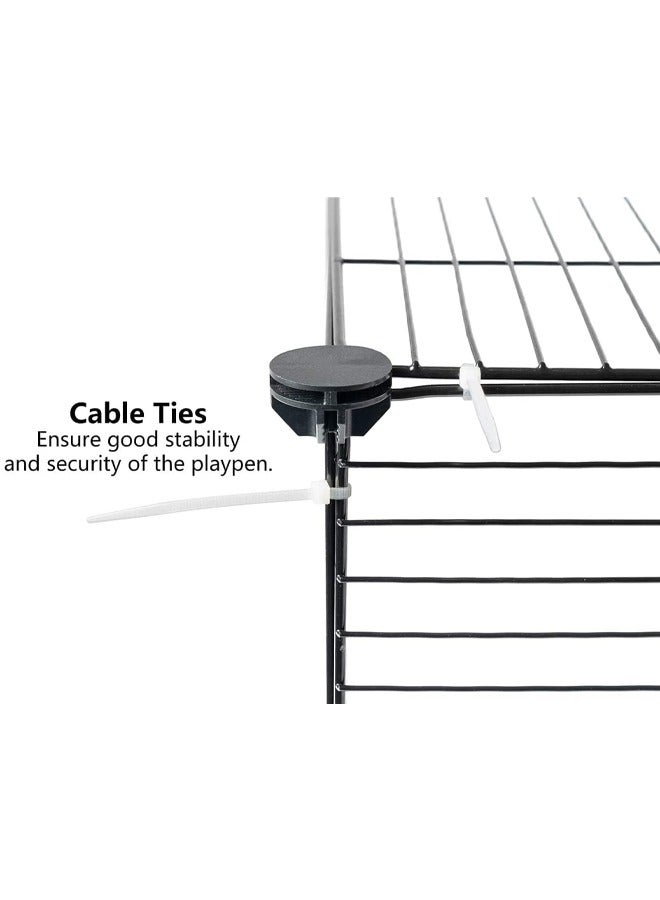 DIY Cat Cage,Metal Wire Dog Crate,Small Animal Pet Playpen with Door, Rabbit Guinea Puppy Kitten Indoor Playpen with Door,Indoor & Outdoor Portable Pet Large Exercise Place,Black - Image 4