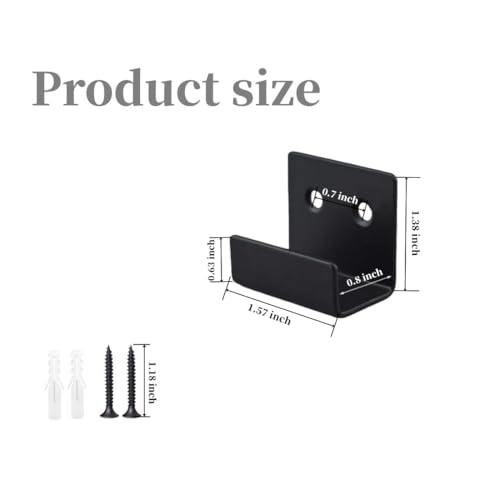 LuoQiuFa 8 Pcs Tile Display Wall Hanger, Stainless Steel Wall Mount Brackets Hook, Heavy Duty Tile Hanger for Mirrors, Picture Frame Ceramic Wall Display (Black Inner Width 20mm/0.79") - Image 2