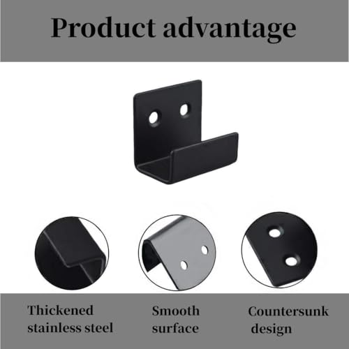 LuoQiuFa 8 Pcs Tile Display Wall Hanger, Stainless Steel Wall Mount Brackets Hook, Heavy Duty Tile Hanger for Mirrors, Picture Frame Ceramic Wall Display (Black Inner Width 20mm/0.79") - Image 4