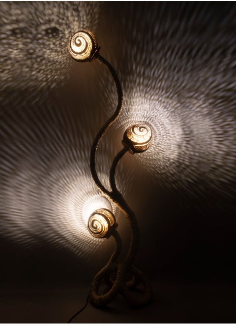 Coconut Shell Floor Lamp Designer Lampshade 3 Balls
