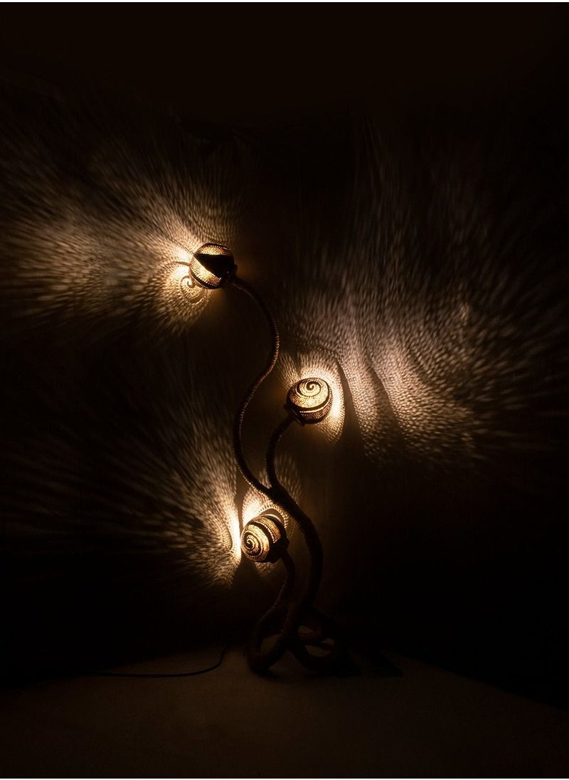 N & H Coconut Shell Floor Lamp Designer Lampshade 3 Balls  - Image 2