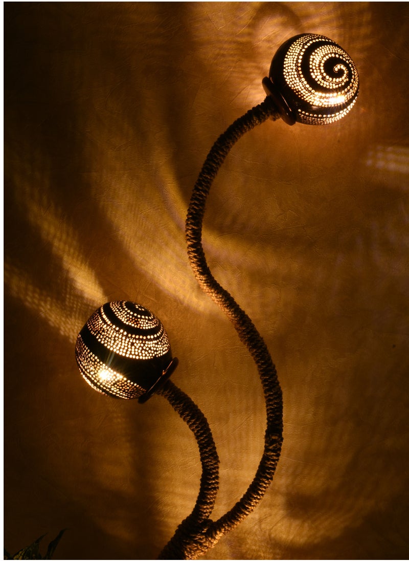 N & H Coconut Shell Floor Lamp Designer Lampshade 3 Balls  - Image 5