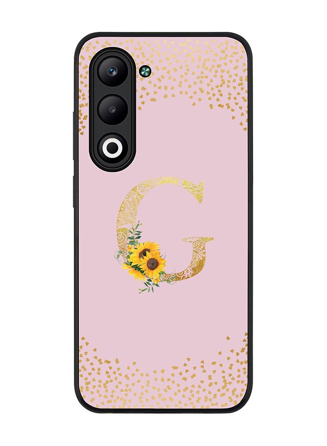 Stylizedd For Oppo A5 5G / A5 4G Case,Slim fit Camera Protection, Shockproof Thin Phone cover  - Custom Floral Monogram - G  (Pink )
