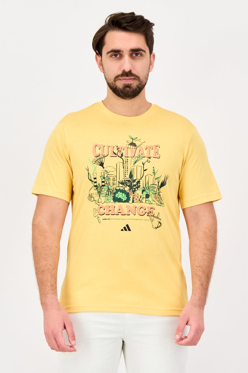 Adidas Men Regular Fit Short Sleeve Outdoor T Shirt, Light Orange - Image 1