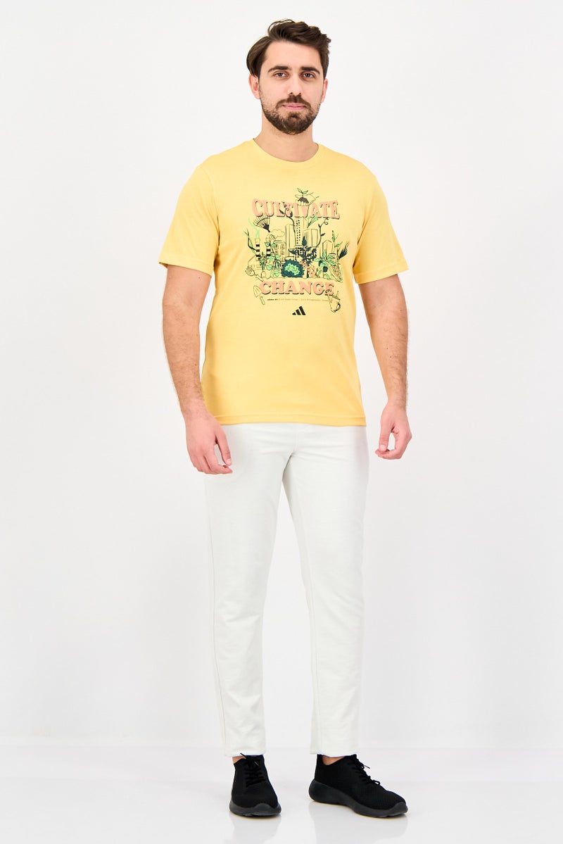 Adidas Men Regular Fit Short Sleeve Outdoor T Shirt, Light Orange - Image 4