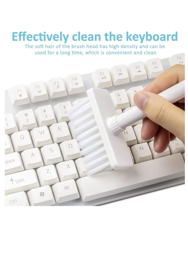 Cleaning Soft Brush Keyboard Cleaner 5 in 1 Multi Function Computer Cleaning Tools Kit Corner Gap Duster Keycap Puller Removal Multi Brush for PC Laptop Airpods Pro Camera Lens White