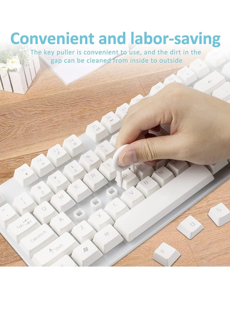 Cleaning Soft Brush Keyboard Cleaner 5 in 1 Multi Function Computer Cleaning Tools Kit Corner Gap Duster Keycap Puller Removal Multi Brush for PC Laptop Airpods Pro Camera Lens White