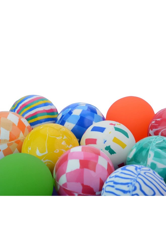 Entervending Assorted Colorful Bouncy Balls 2.4 Inch (60 mm) 25 Pcs - Rubber Balls for Toddlers Mixed Pattern Style for Kids Large for Babies - Party Favors Gifts Toys & Games - Image 1