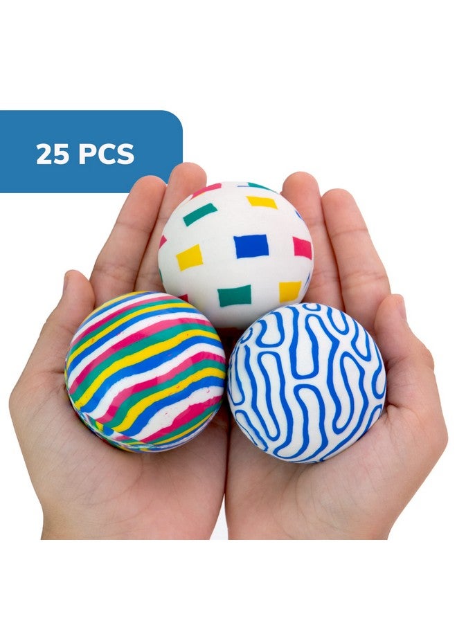 Entervending Assorted Colorful Bouncy Balls 2.4 Inch (60 mm) 25 Pcs - Rubber Balls for Toddlers Mixed Pattern Style for Kids Large for Babies - Party Favors Gifts Toys & Games - Image 2