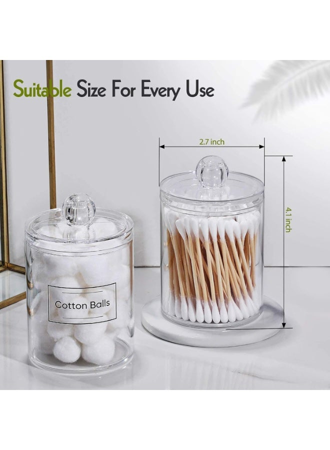 LIMOS 2 Pack Clear Acrylic Qtip Holder and Cotton Ball Dispenser – 10 oz Bathroom Canister Storage Jars with Lids for Cotton Swabs, Cotton Pads, Floss, Vanity & Makeup Organizer - Image 5
