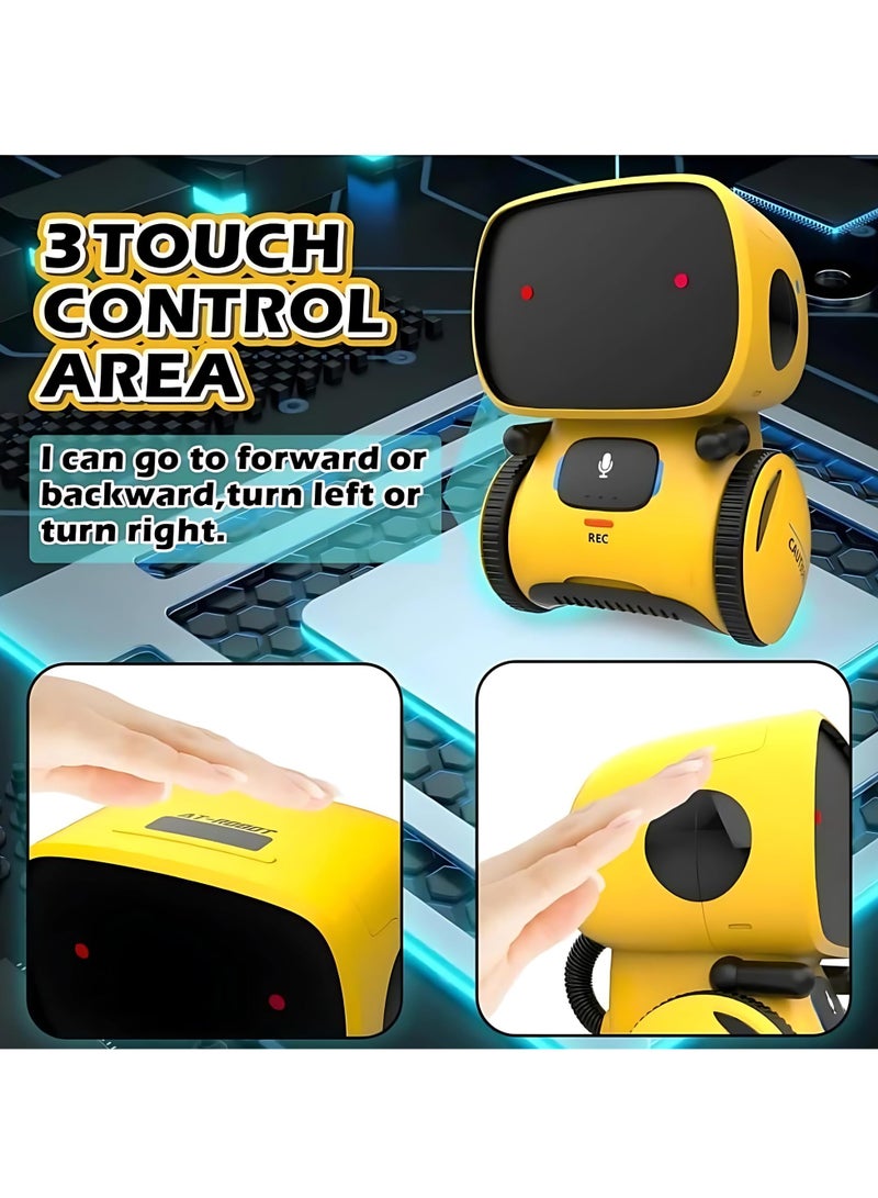 Twisoo Mini Smart Robot Toy for Kids – Voice-Controlled Interactive Talking Robot with Lights & Sounds, Educational Toy for Boys & Girls Ages 3+ (Yellow) - Image 2