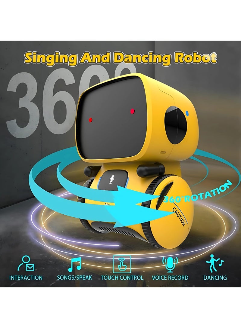 Twisoo Mini Smart Robot Toy for Kids – Voice-Controlled Interactive Talking Robot with Lights & Sounds, Educational Toy for Boys & Girls Ages 3+ (Yellow) - Image 3