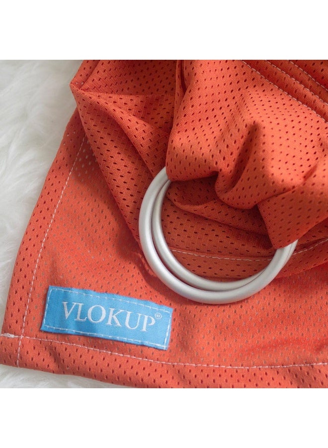 Vlokup Baby Water Ring Sling Carrier | Lightweight Breathable Mesh Baby Wrap for Infant, Newborn, Kids and Toddlers | Perfect for Summer, Swimming, Pool, Beach | Great for Dad Too Orange - Image 4