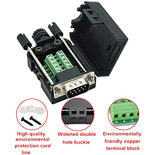 AISIBO Connector DB9 RS232 D-SUB Male Adapter to Screw Connector 9 Pin Port to Terminal Connector Signal Module with Case (Male Connector DB9) - Image 5