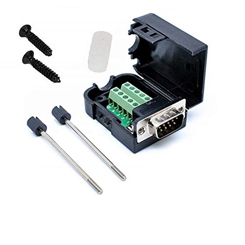 AISIBO Connector DB9 RS232 D-SUB Male Adapter to Screw Connector 9 Pin Port to Terminal Connector Signal Module with Case (Male Connector DB9) - Image 1