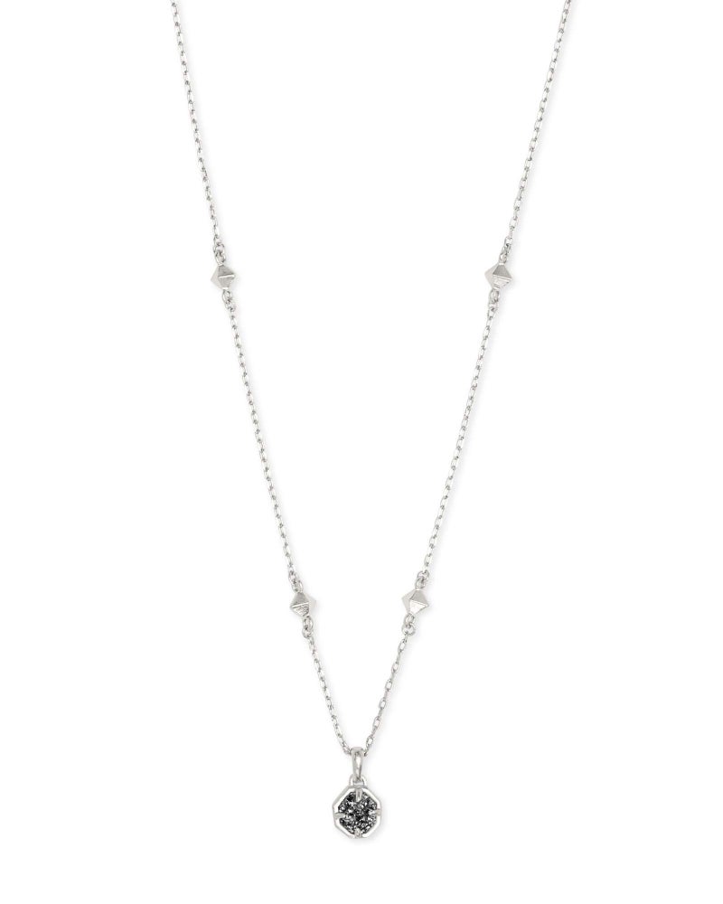 Kendra Scott Nola Pendant Necklace for Women, Fashion Jewelry, Rhodium Plated, Platinum Drusy - Image 1