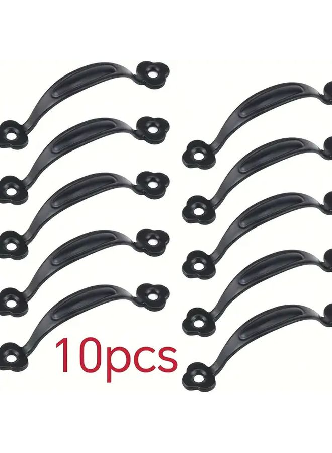 Black Zinc Alloy Cabinet Handles 10pcs Sliding Door Pulls For Gates Drawers Cabinets - Image 1