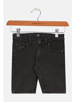 7 FOR ALL MANKIND Kids Girl Wash Bermuda Shorts, Black  - Image 1