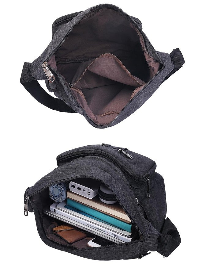 BOMKEE Canvas Messenger Bag, Satchel Bag Vintage Canvas Shoulder Bags Crossbody Laptop Side Bag for Work and Travel - Image 3