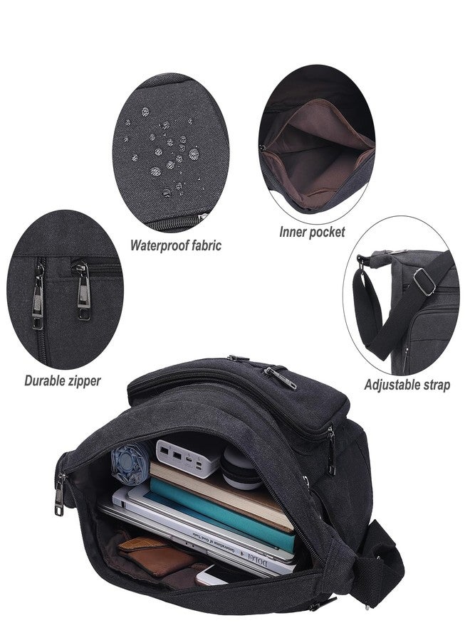 BOMKEE Canvas Messenger Bag, Satchel Bag Vintage Canvas Shoulder Bags Crossbody Laptop Side Bag for Work and Travel - Image 4