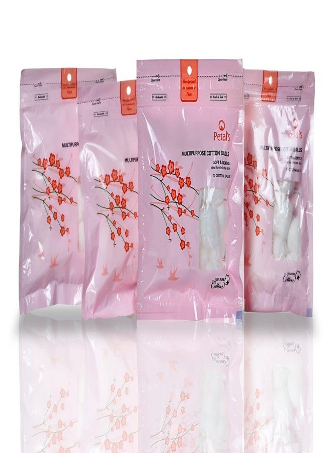 Petals Cotton Ball Multipurpose (Pack Of 4) - Image 1