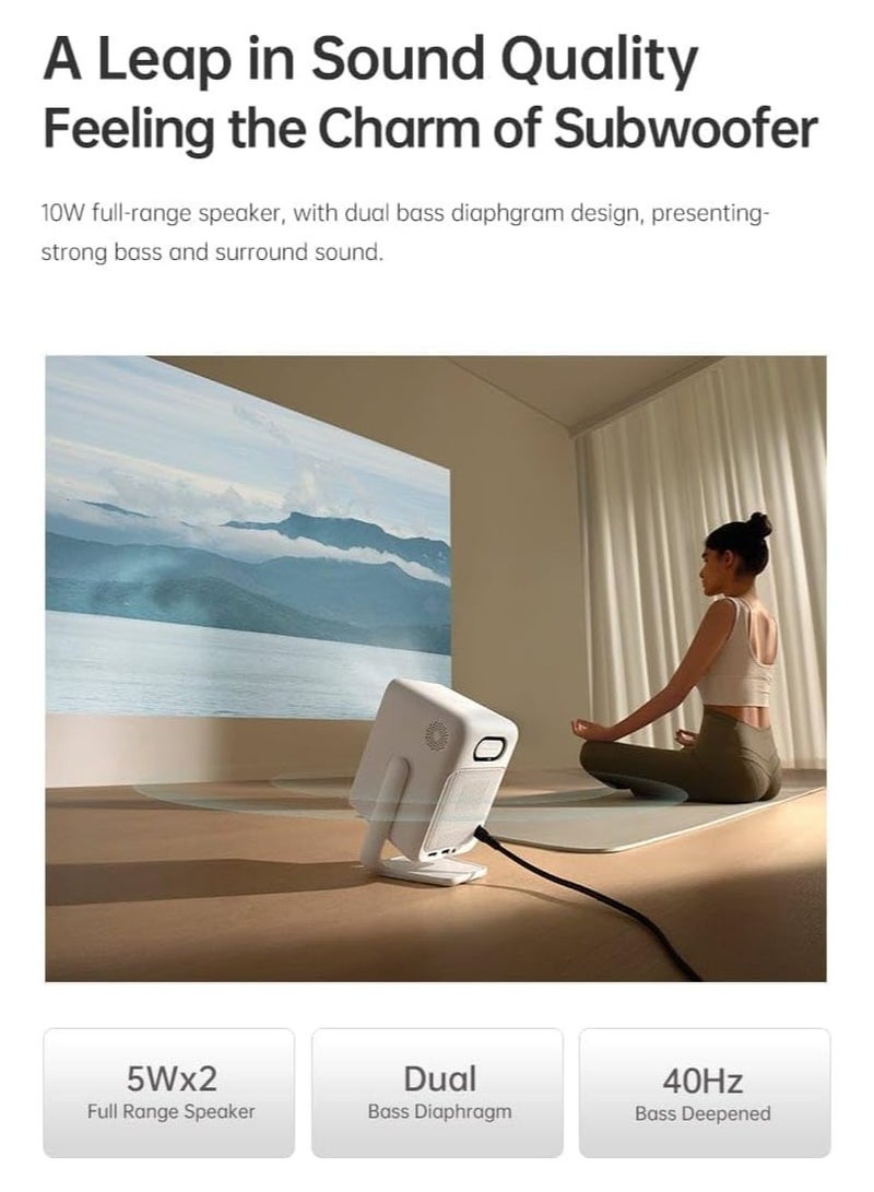 wanbo T2 Ultra Gimbal Projector Android TV 11.0 500 ANSI,1920 * 1080P FHD|| DRM L1 Innovative 120 Rotating Projection ASA 3.0 Autofocus & Auto Keystone Correction White Smart Projector N70389894LEB white - Image 5