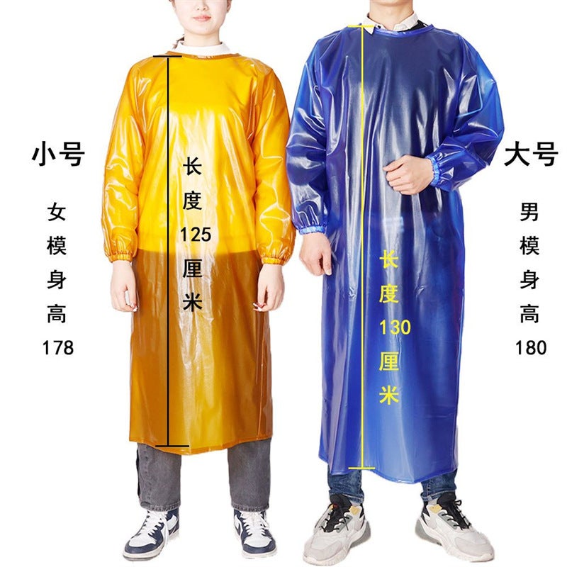Long-sleeved apron waterproof and oil-proof men's and women's work labor protection work wear-resistant food aquatic stone overalls - Image 3