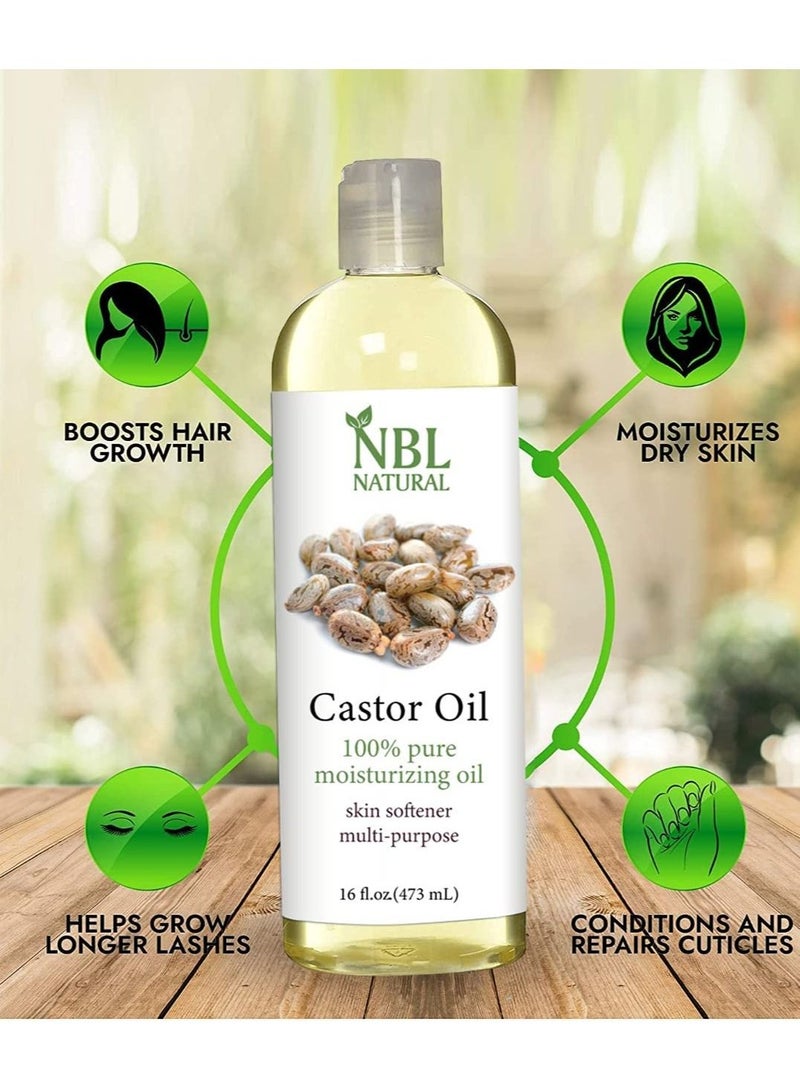 NBL Natural Castor Oil for Skin, Hair, Eyelashes & Eyebrows pack of 2 - Image 2