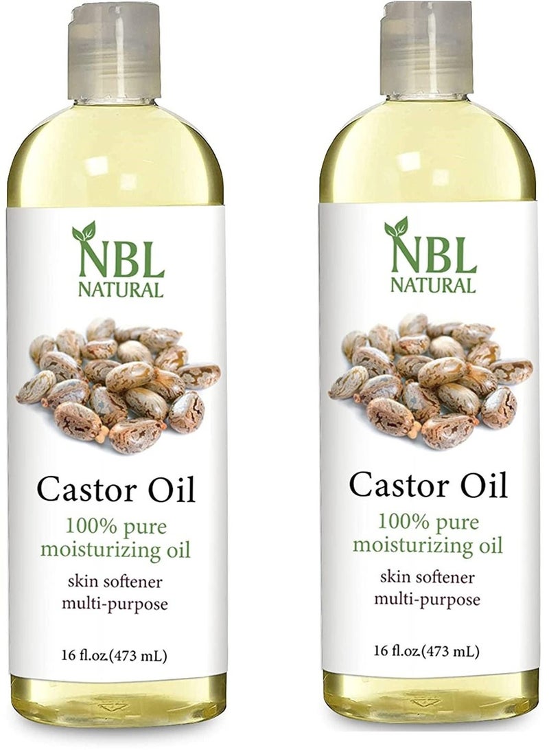 NBL Natural Castor Oil for Skin, Hair, Eyelashes & Eyebrows pack of 2 - Image 1