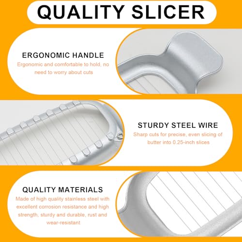 Bcautay Butter Slicer Cutter Stainless Steel Multipurpose Cheese Slicer for Block Cheeses and Butter Gadgets Accessories - Image 3