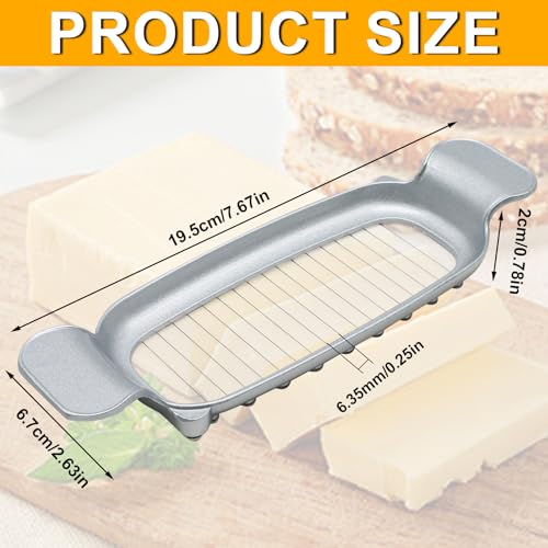 Bcautay Butter Slicer Cutter Stainless Steel Multipurpose Cheese Slicer for Block Cheeses and Butter Gadgets Accessories - Image 2